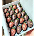 20pcs Bronze x Black Gold Heart Chocolate Strawberries Gift Box (All Dark Chocolate) 